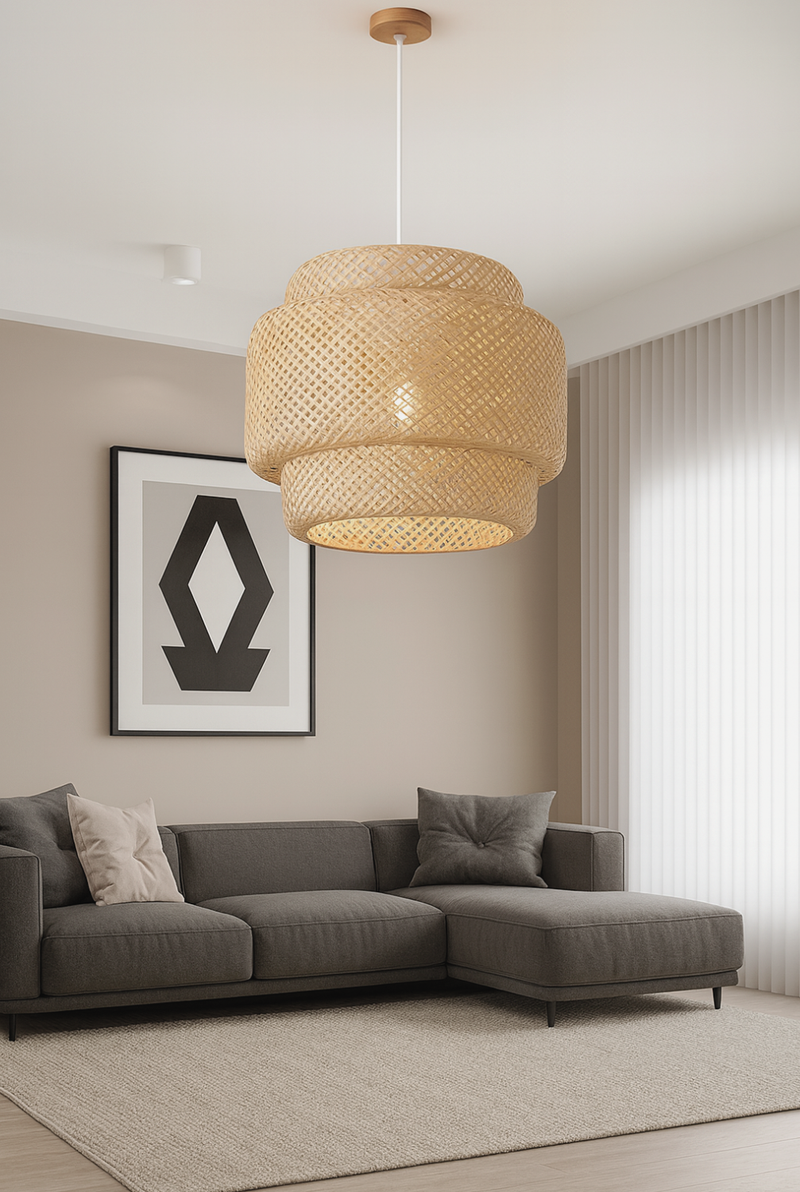 Bamboo Woven Pendant Light for Bedroom and Dining Room