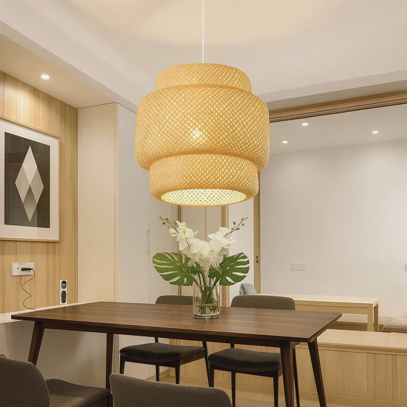 Bamboo Woven Pendant Light for Bedroom and Dining Room