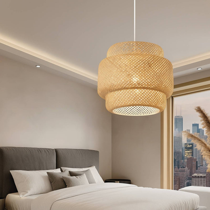 Bamboo Woven Pendant Light for Bedroom and Dining Room