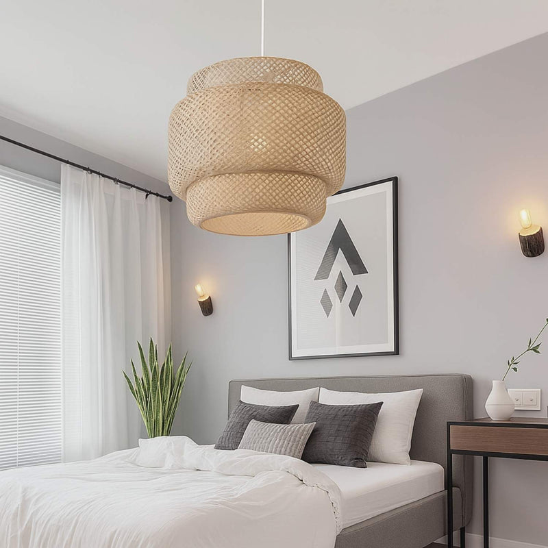 Bamboo Woven Pendant Light for Bedroom and Dining Room
