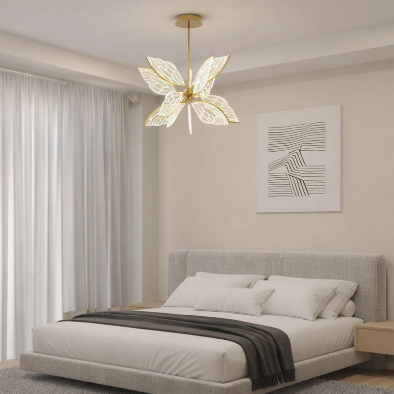 Gold Butterfly Wing LED Pendant Light