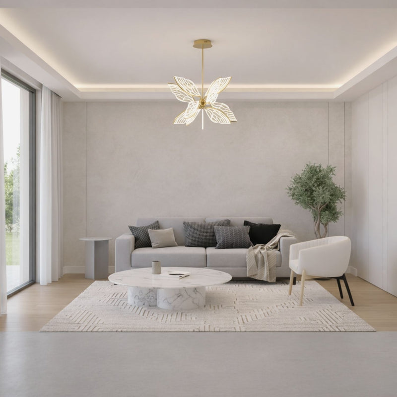 Gold Butterfly Wing LED Pendant Light
