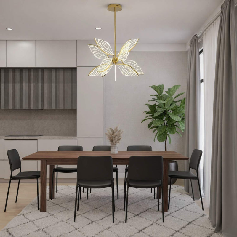 Gold Butterfly Wing LED Pendant Light
