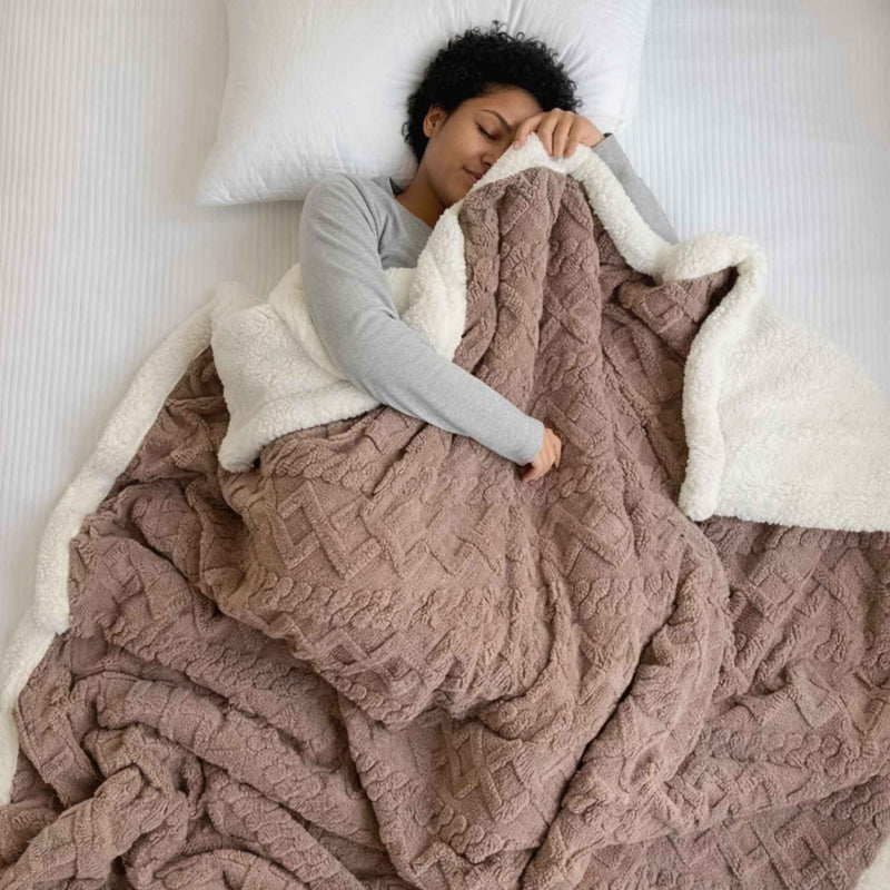 Soft Coral Fleece Throw Blanket