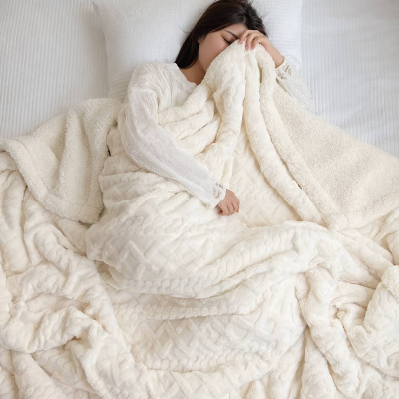 Soft Coral Fleece Throw Blanket