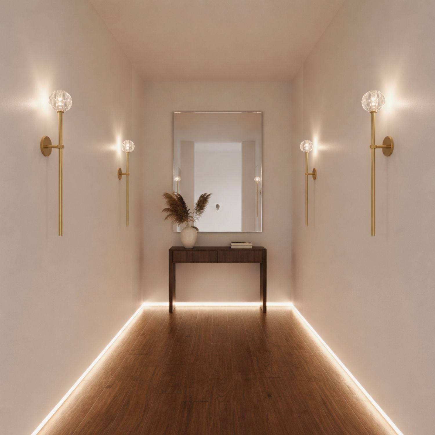 Crystal Globe Wall Sconce for Interior Passage Areas