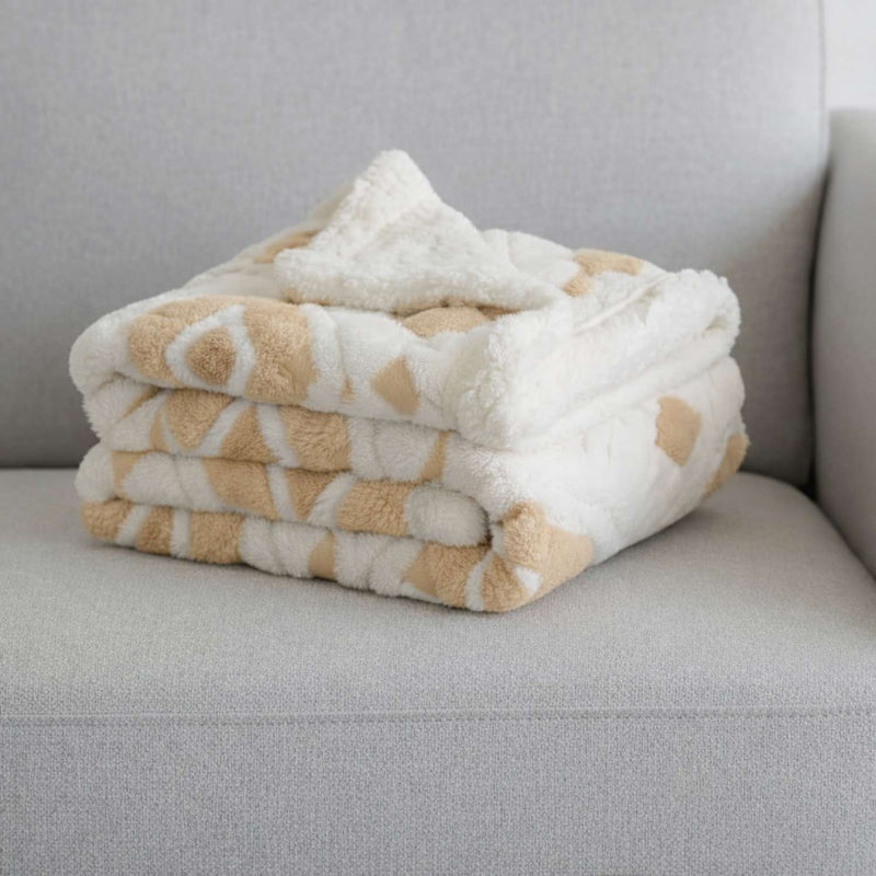 Geometric Jacquard Fleece Throw Blanket