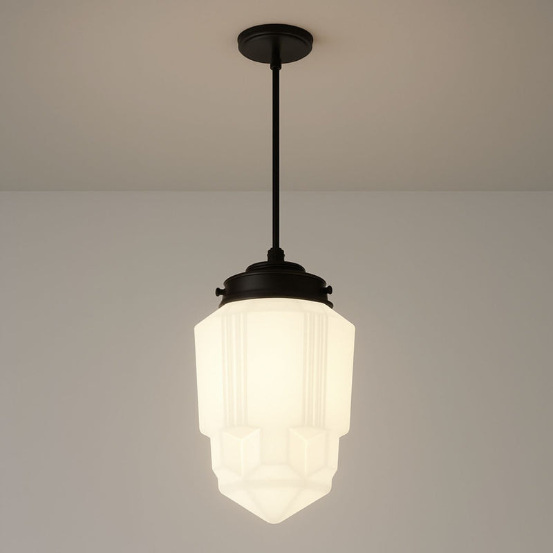 White Glass Bedroom and Living Room Pendant Light