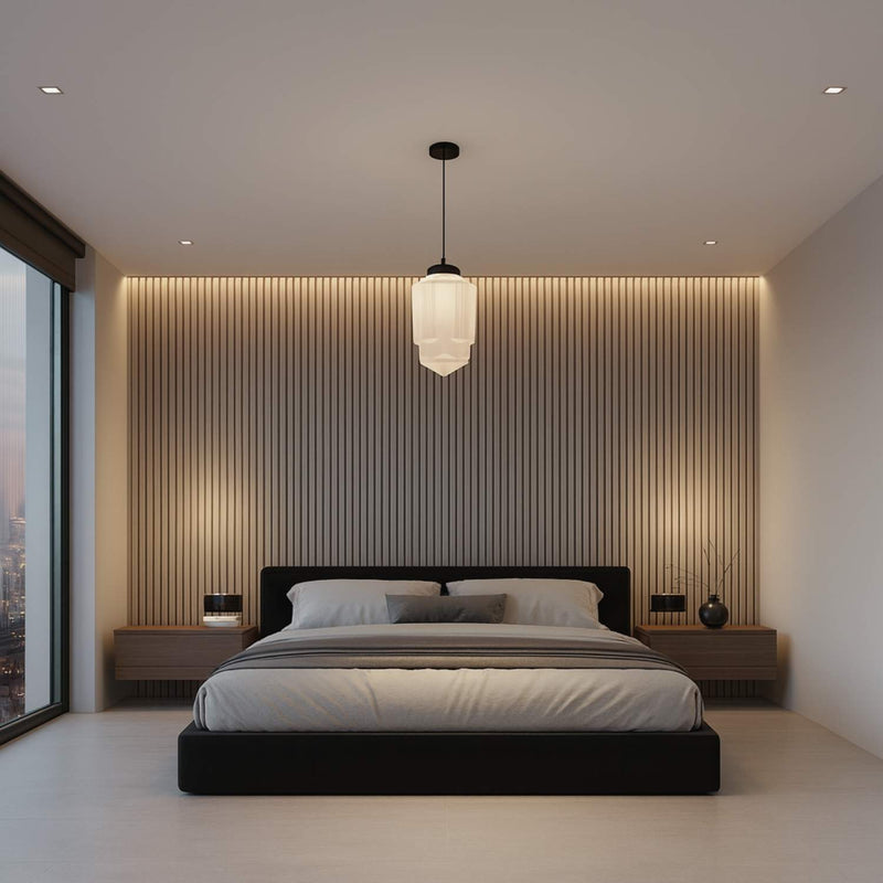 White Glass Bedroom and Living Room Pendant Light