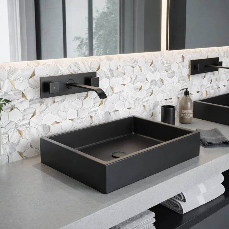 Hexagon Peel and Stick Wall Tiles