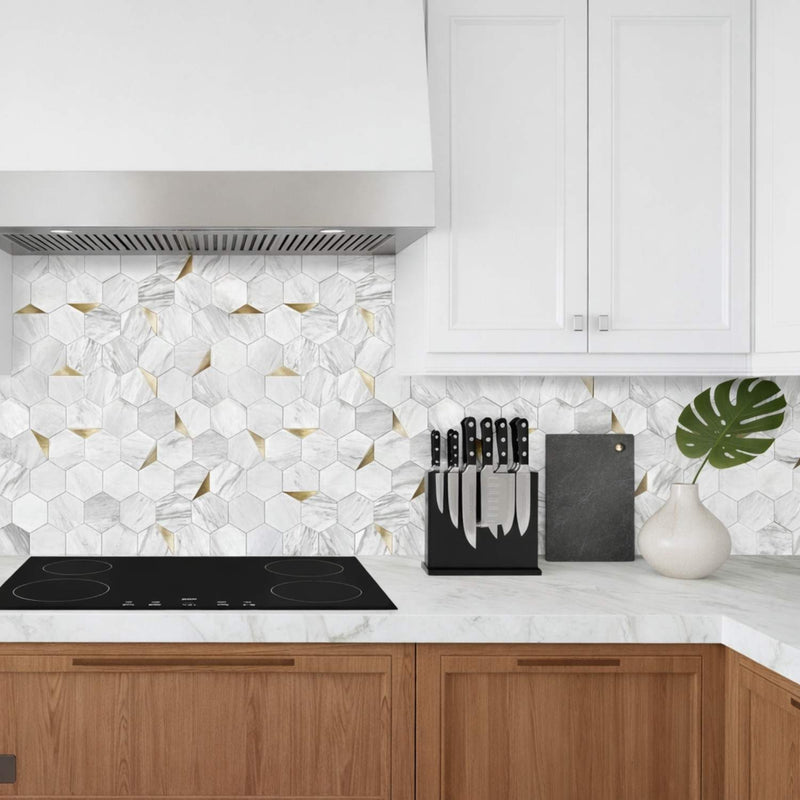 Hexagon Peel and Stick Wall Tiles