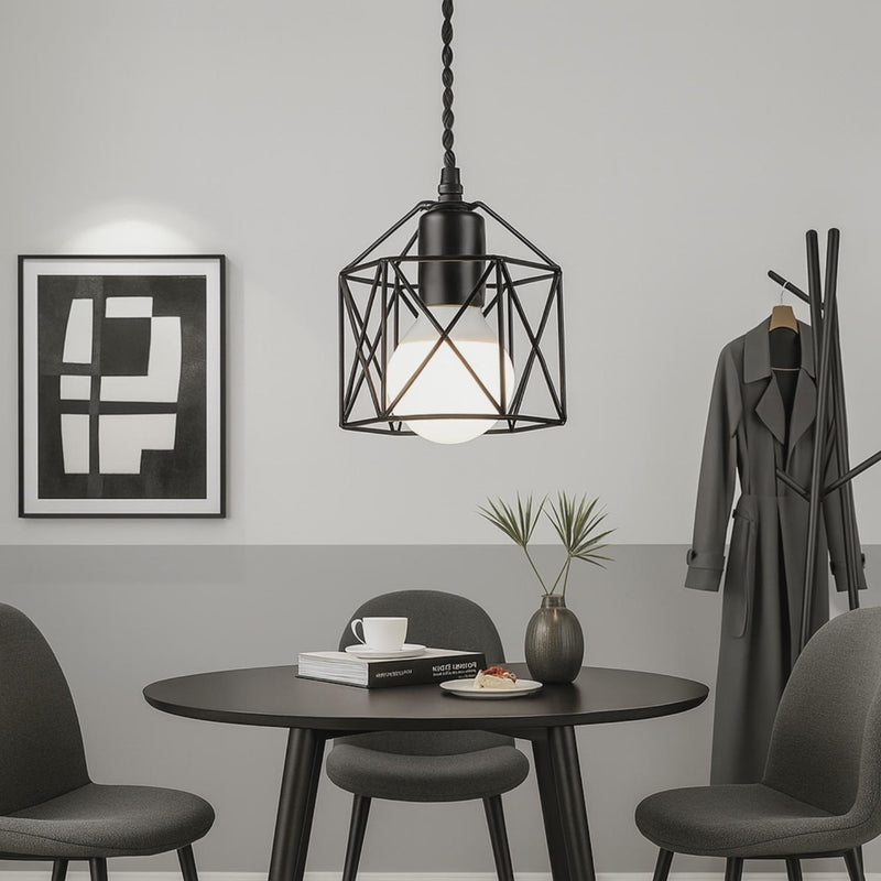 Modern Minimalist Metal Cage Pendant Light