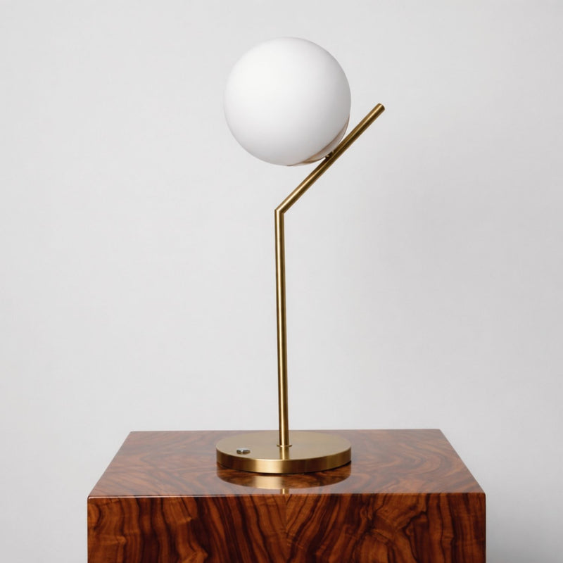 Minimal Globe Table Lamp with Metal Base
