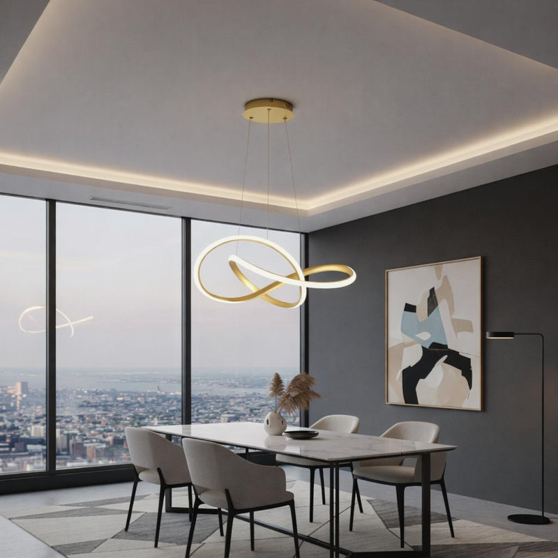 Modern LED Loop Pendant Light with Integrated LED