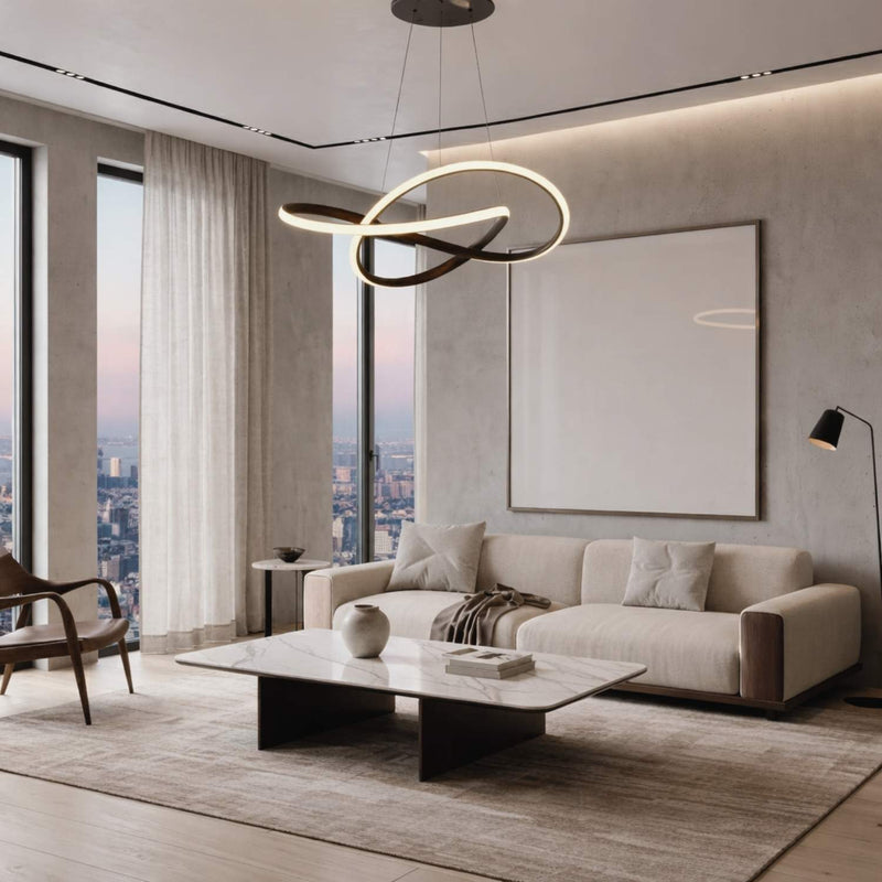 Modern LED Loop Pendant Light with Integrated LED