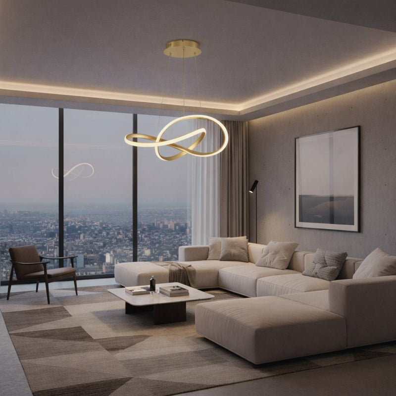 Modern LED Loop Pendant Light with Integrated LED