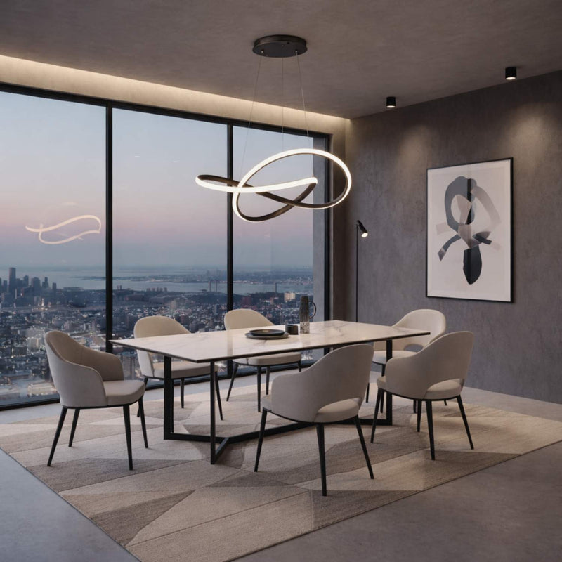 Modern LED Loop Pendant Light with Integrated LED