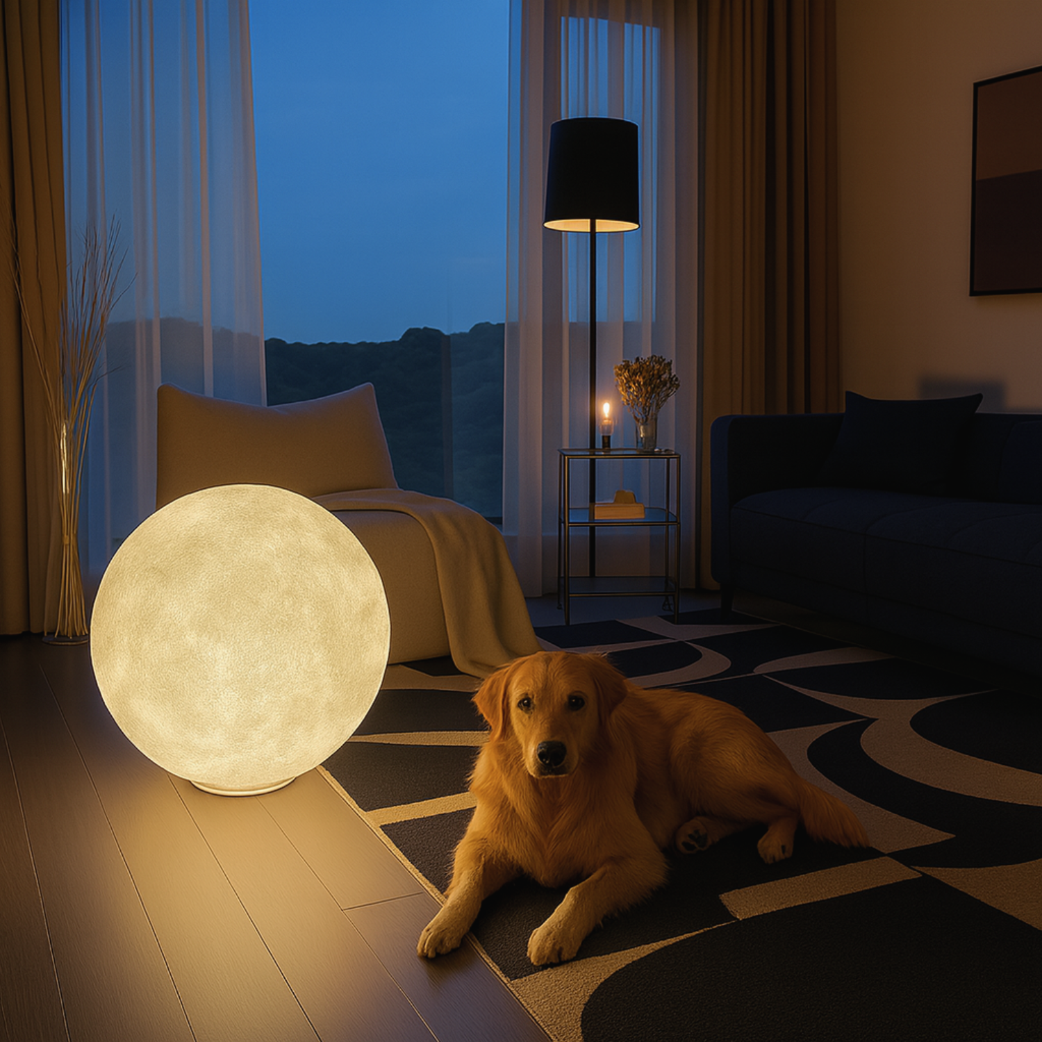 Moon Shaped Bedroom & Living Room Floor Lamp