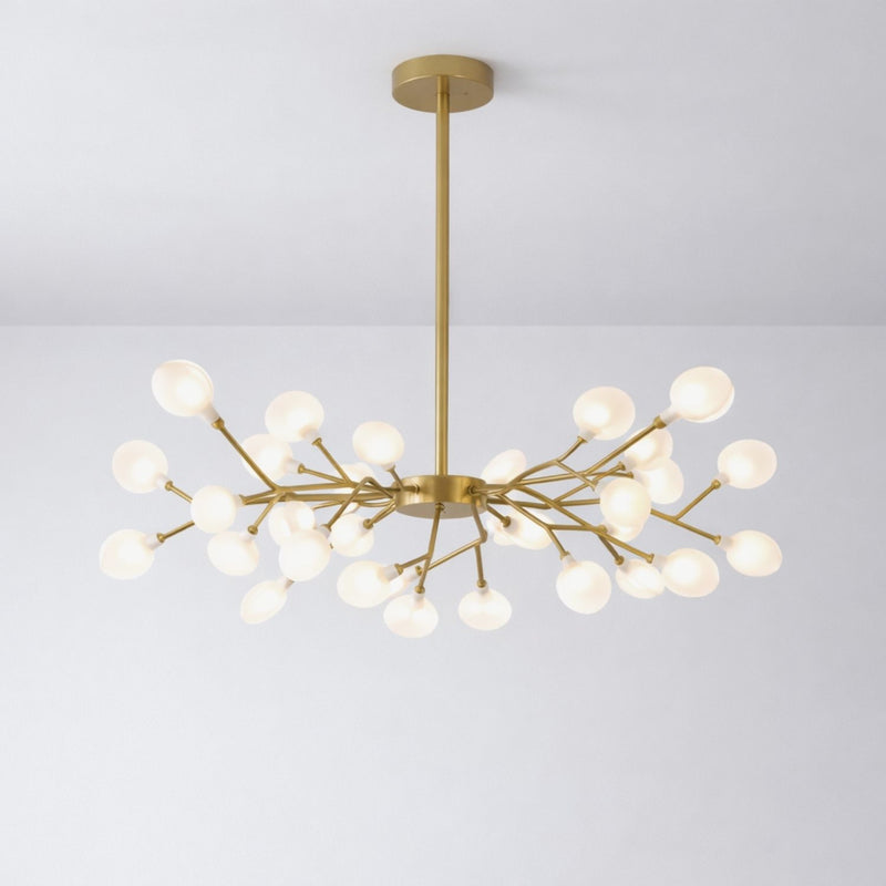 Modern Branch Style Chandelier with Glass Globe Shades