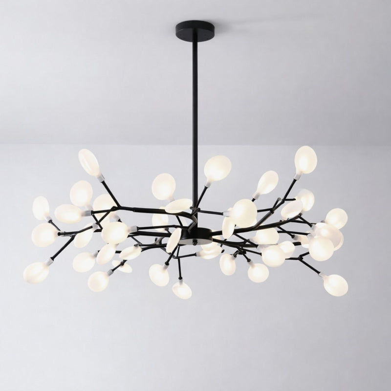 Modern Branch Style Chandelier with Glass Globe Shades
