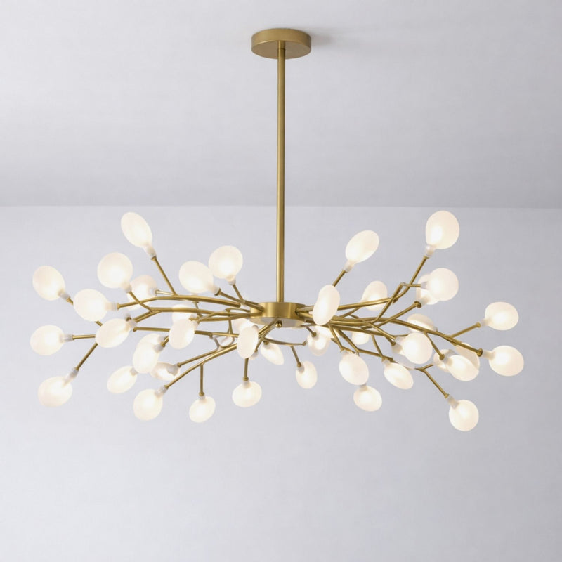 Modern Branch Style Chandelier with Glass Globe Shades