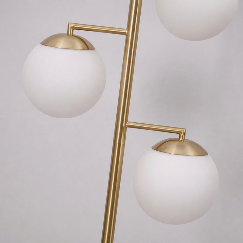 Triple Globe Floor Lamp with Brass Finish