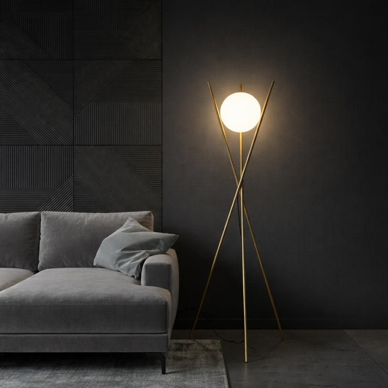 Modern Tripod Globe Floor Lamp