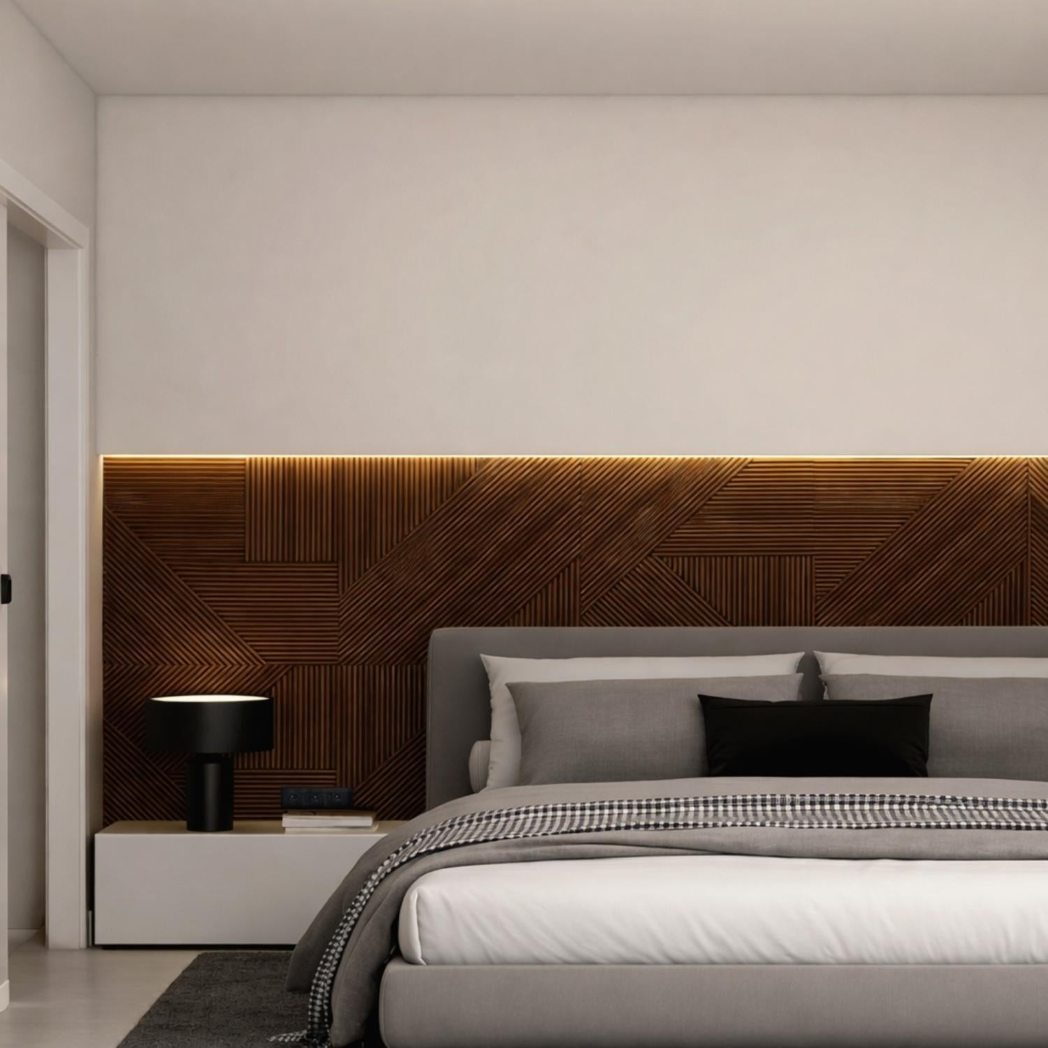 Modern Wooden Wall Panels for Bedroom Interiors