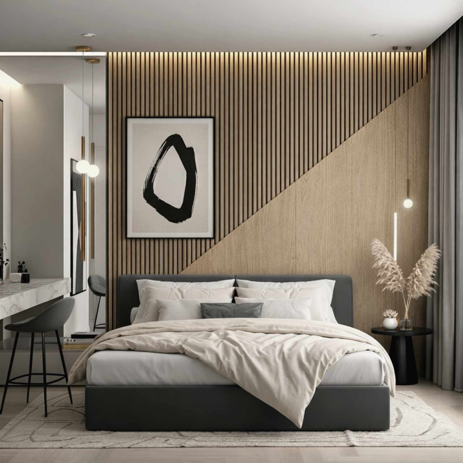 Linear Wood Slat Wall Panels for Interior Spaces